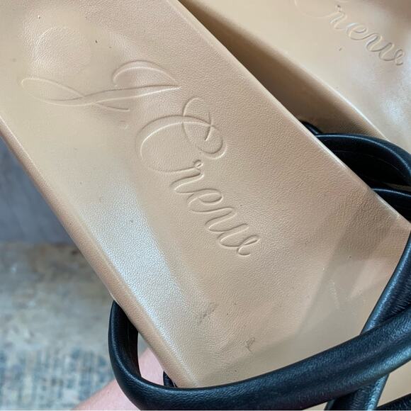 J. Crew Pacific Cushy Strap Sandals Black Leather Upper - Picture 4 of 6